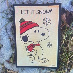 Snoopy 'Let It Snow' Art Print - Red and Cream